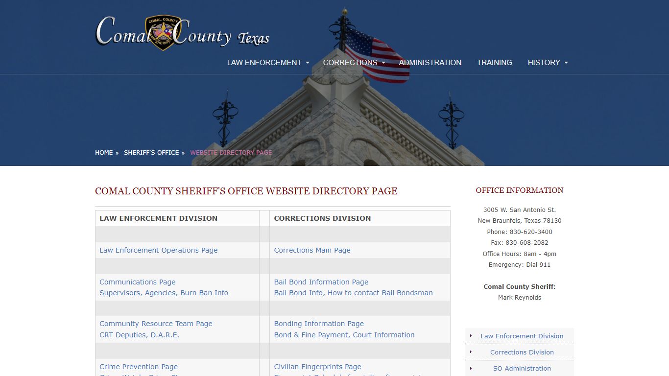 Sheriff's Office-Comal County, Texas